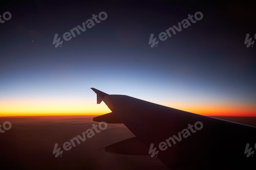 Preview: sunset is seeing from airplane