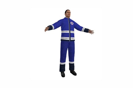 Preview: Man in tracksuit with extended arms