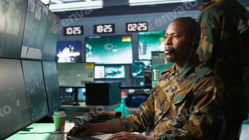 Preview: Dispatcher keeping in touch with allied troops engaging enemy forces