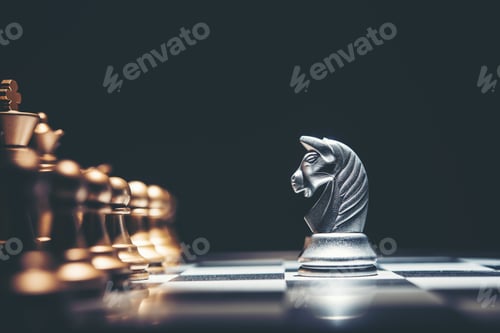 Preview: Shot of a chess board white house moving. Business leader concept.