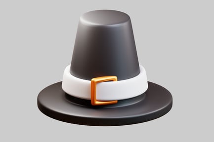 Vorschau: Schwarzer Hut mit breiter Krempe und weißem Band