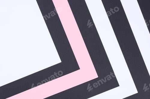 Preview: minimalistic modern white, pink and black abstract background with copy space