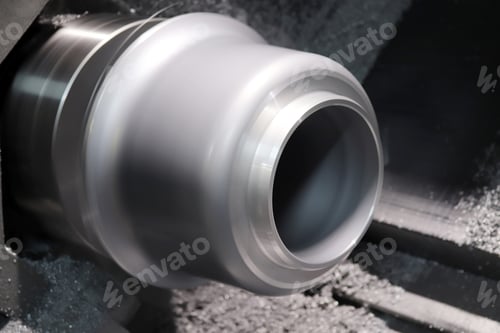 Preview: Metalworking on a lathe. Lathe, industry. Industrial background.