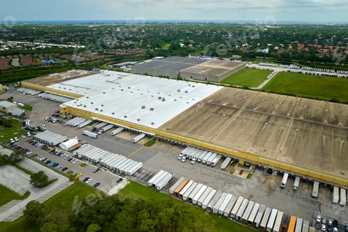 Preview: High angle view of big commercial shipping center
