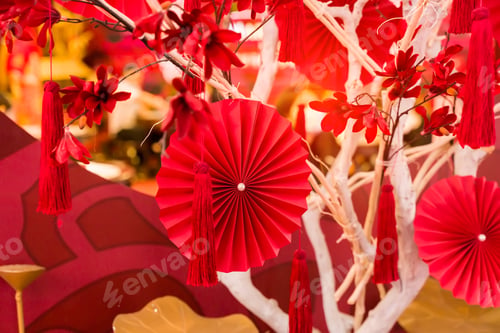 Preview: Chinese Paper Fans In Pastel Colors On Wedding