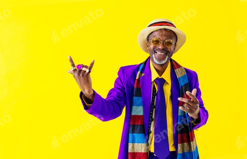 Preview: Cool senior man with fashionable outfit portrait