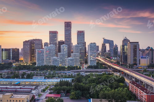Vista previa: Beijing, China Skyline At The Central Business District.