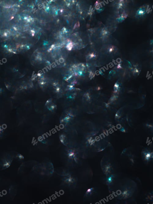 Preview: Trendy neon colors festive defocused lights vintage lens. Blue purple bokeh.Perfect abstract overlay
