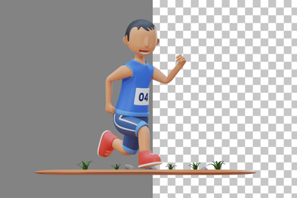 Preview: Little Kid Throwing Trash into Trash Bin 3D Illustration