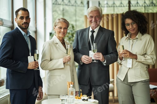 Preview: Diverse Group of Business Professionals Socializing during Corporate Event