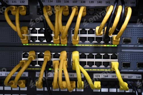 Preview: IT Department data center - cables wires connections to servers