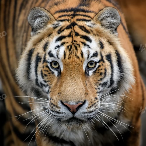Preview: Close-up detail portrait of big Siberian or Amur tiger