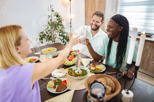 Preview: Friends enjoy a bright dinner at home