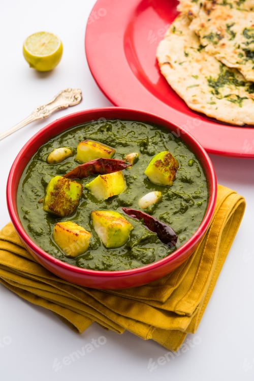 Preview: Indian style Palak Paneer Or Spinack Cottage Cheese Curry