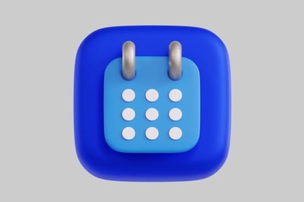 Preview: Blue rounded calendar date icon