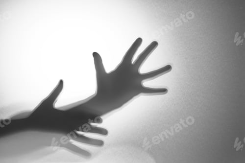 Preview: Hand shadows. Concept for illustrating the negative state.