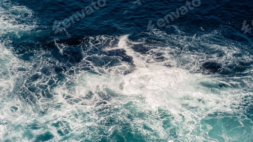 Preview: Top view of white foam in the Atlantic Ocean near Donegal in Ireland, UK