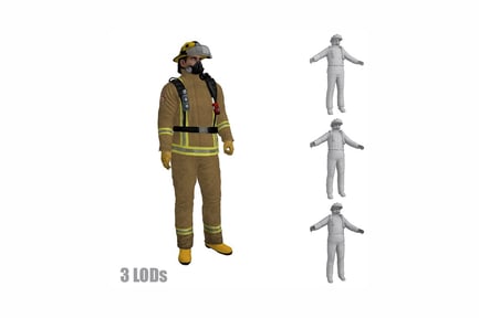 Preview: Firefighter uniform study three poses