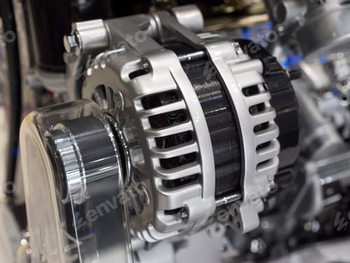 Preview: Close up detail of tuned car engine
