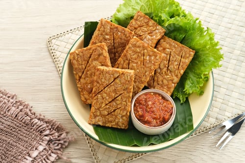 Preview: Tempeh, Tempe Goreng or Fried tempeh is Indonesia traditional food