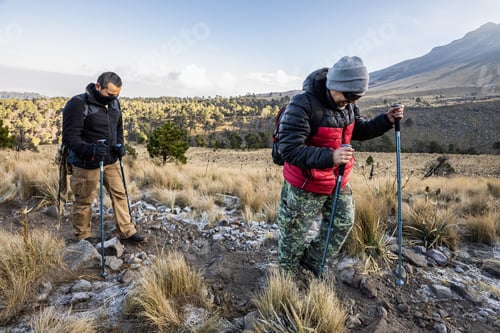 Preview: Hikers Trekking Through Rocky Mountain Trail