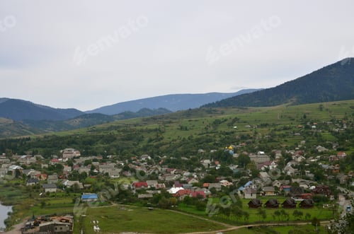 Preview: A beautiful view of the village of Mezhgorye, Carpathian region