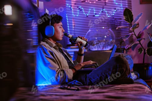 Preview: Remote Developer Drinking Beer and Programming