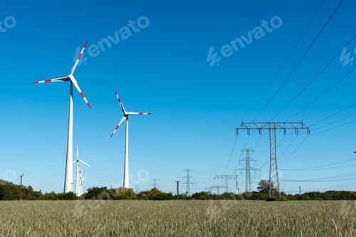 Preview: Windwheels and power transmission lines in Germany