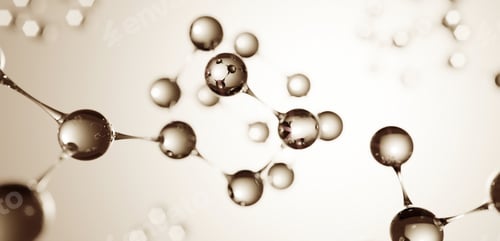 Preview: 3D illustration. atom connection concept. Abstrack background. Science