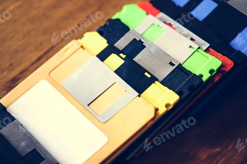Preview: Old school floppy disk drive data storage