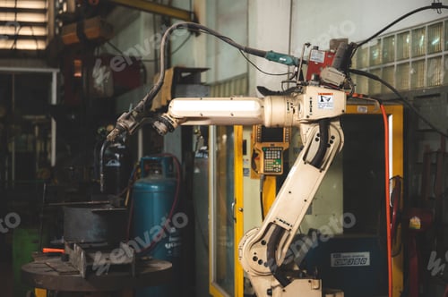 Preview: industrial factory machine robot tool concept, real manufacturing engineering production work