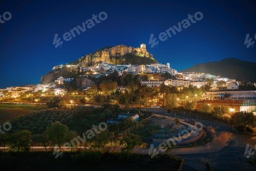Preview: Zahara de la Sierra skyline at night - Zahara de la Sierra, Andalusia, Spain
