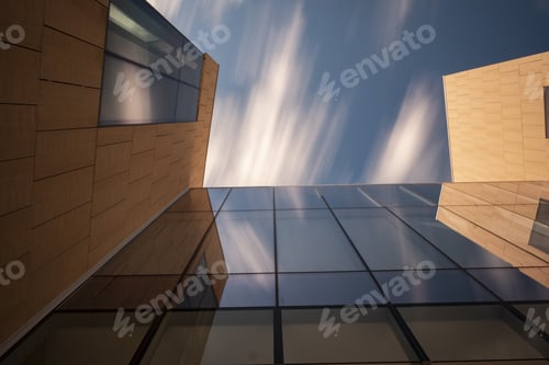 Preview: Low angle closeup shot of modern architecture in Columbia, MO