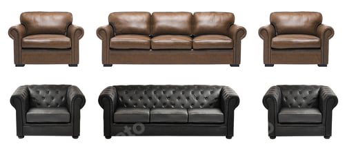 Preview: Nice and luxury leather sofa with armchairs