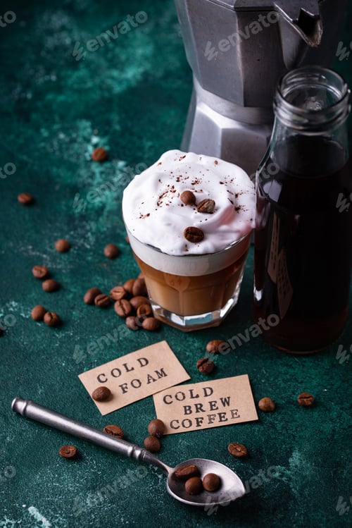 Preview: Cold brew coffee with cold foam.