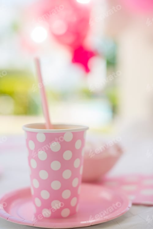 Preview: Birthday Party Pink Cup with Polka Dots