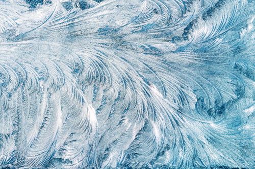 Preview: Blue Frosty Glass Ice Background, Natural Beautiful Snowflakes F