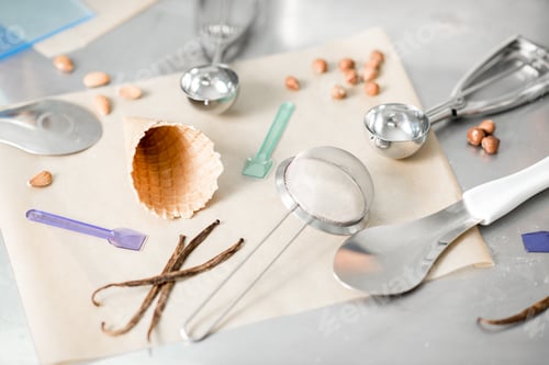 Preview: Ingredients and tools for ice cream production