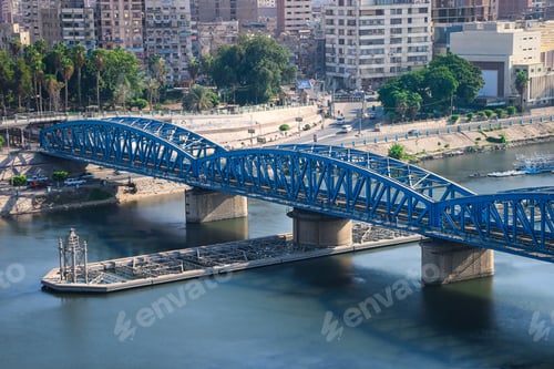 Preview: El Mansoura , Egypt - Landscape panoramic view of river Nile in Mansoura city - Dakahlia Governorate
