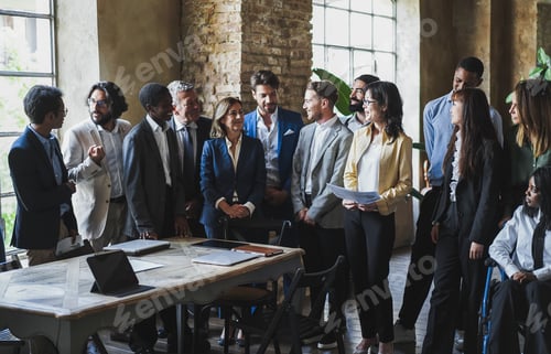 Preview: Multiracial business people working inside office - Focus on asian woman face