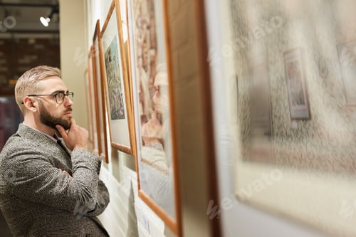 Preview: Man enjoying the art at gallery