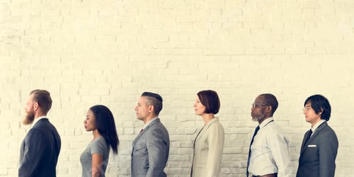 Preview: Business People Line up Waiting Standing Concept