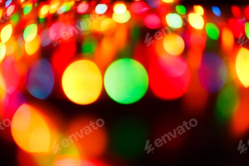 Preview: Color light blurred bokeh background, unfocused.