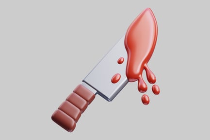 Preview: Knife with red liquid and droplets
