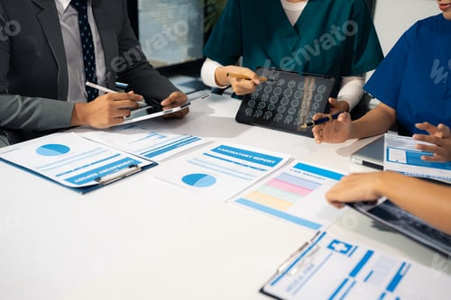 Preview: Medical team working on digital tablet healthcare doctor technology tablet using computer analyzed