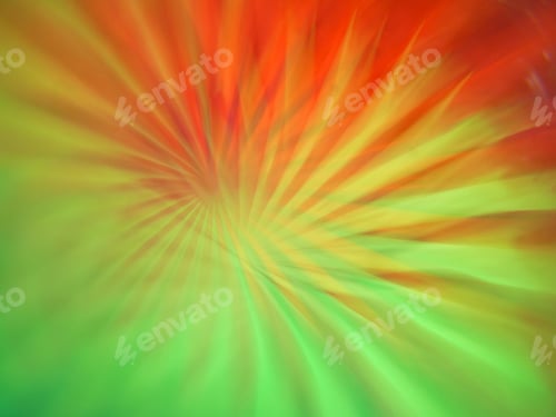 Preview: Green, yellow and red shaded shot of intersecting refracted abstract light layers