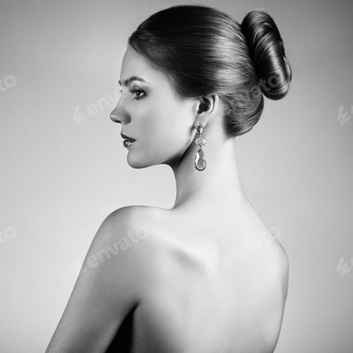 Preview: Portrait of beautiful sensual woman with elegant hairstyle