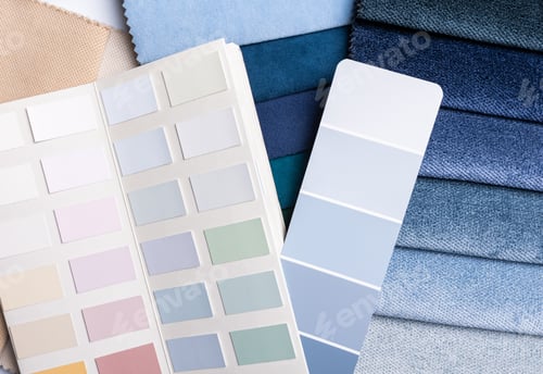 Preview: a variety of fabrics with a color palette