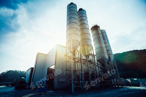 Preview: Exterior view of a cement factory
