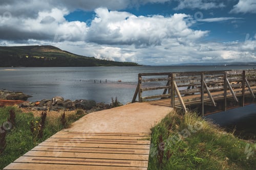 Preview: Close-up wooden pier. Northern Ireland